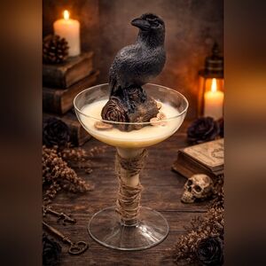 Black Raven Soy Wax Candle  Handmade Gift Home Decor